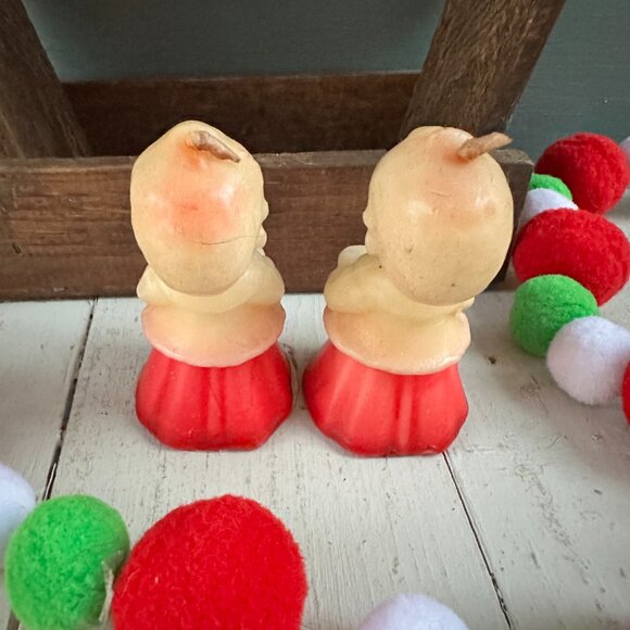 Vintage Gurley Choir Boy Candle Pair Christmas Candles Mid Century Xmas Decor - Picture 5 of 8